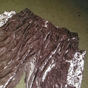 Rose gold velvet joggers